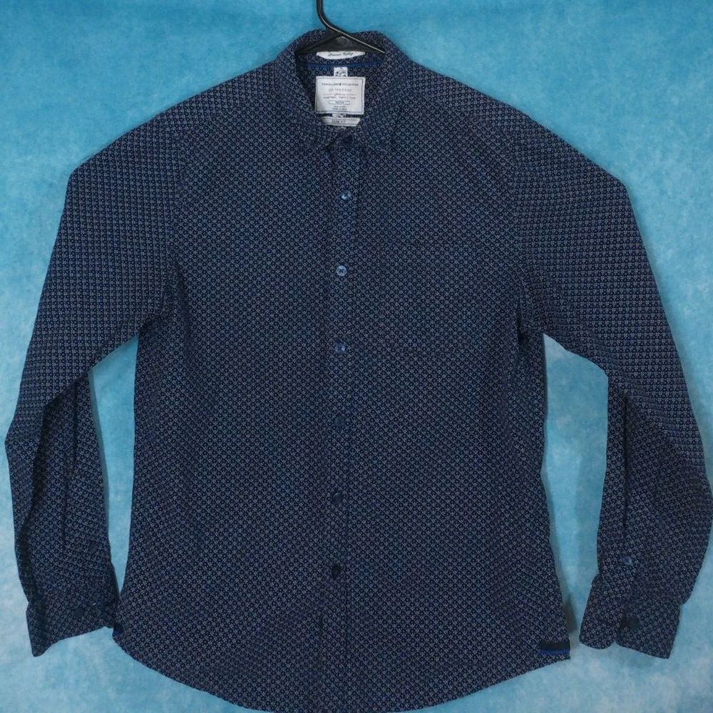 On The Road Travelers Collection Slim Fit Shirt, Blue, Men's, Size Medium